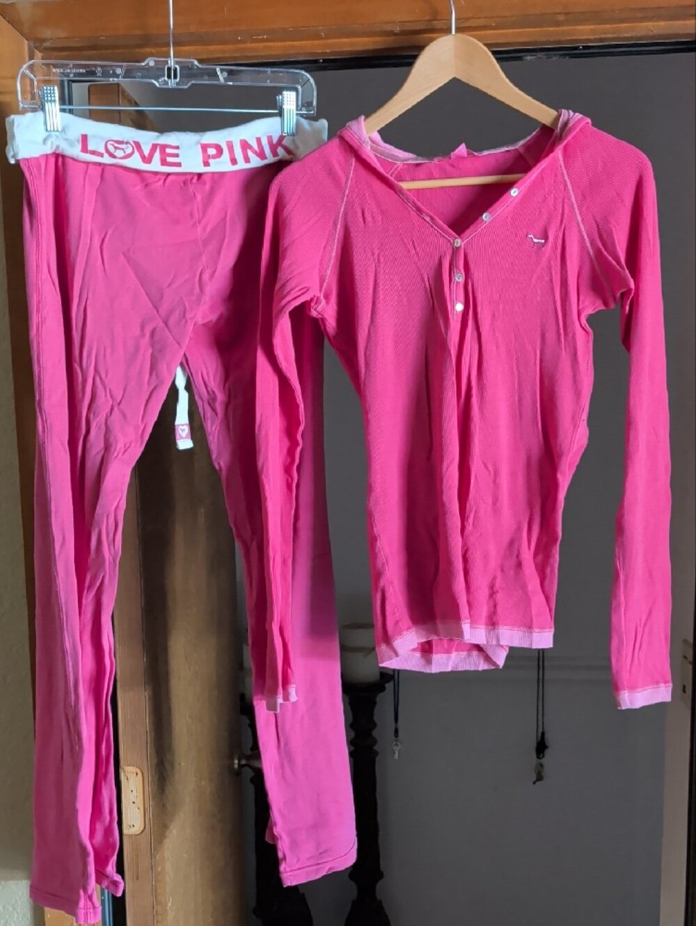 Hot Pink Hooded Pajama Set - Long Sleeve Top & Pants